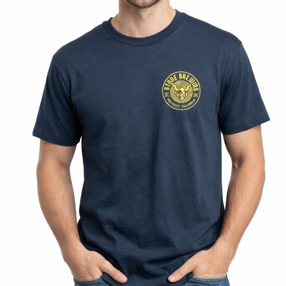 Stone Brewing Men’s Graphic T-Shirt Navy‎ Blue Small